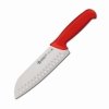 Nóż Santoku Sanelli Ambrogio Supra, ostrze granton, 18 cm, czerwony